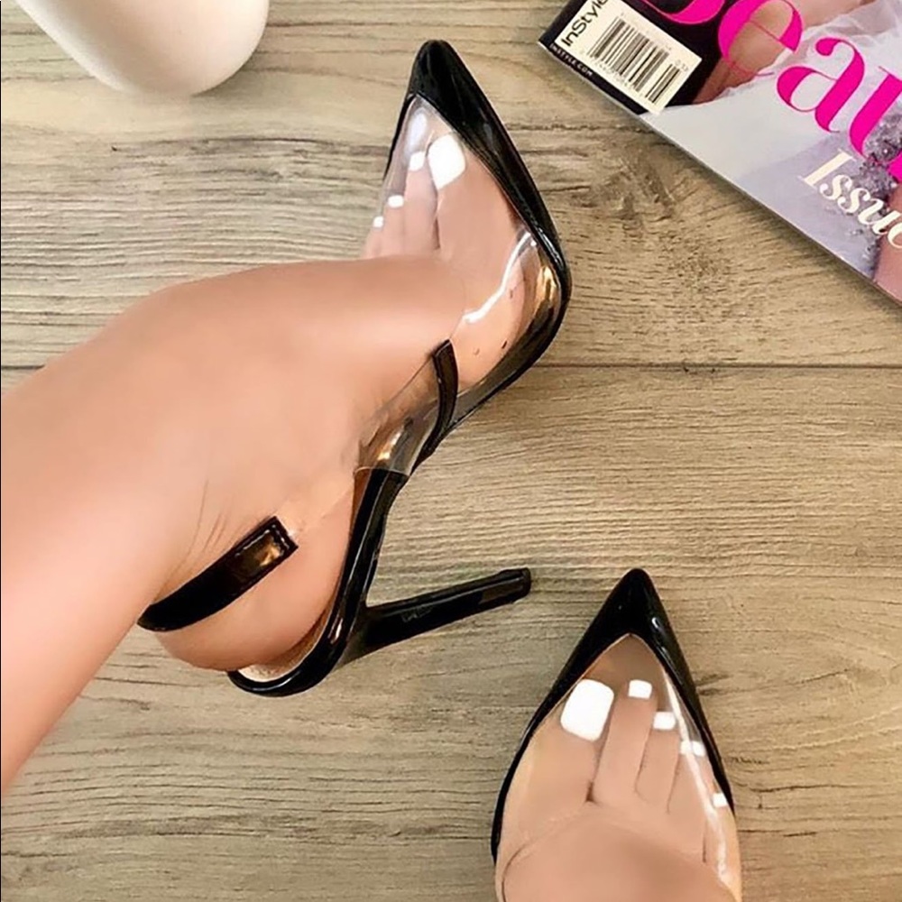 Black & Clear Heels size 7 NEW